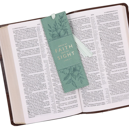 Walk by Faith Not by Sight Faux Leather Bookmark
