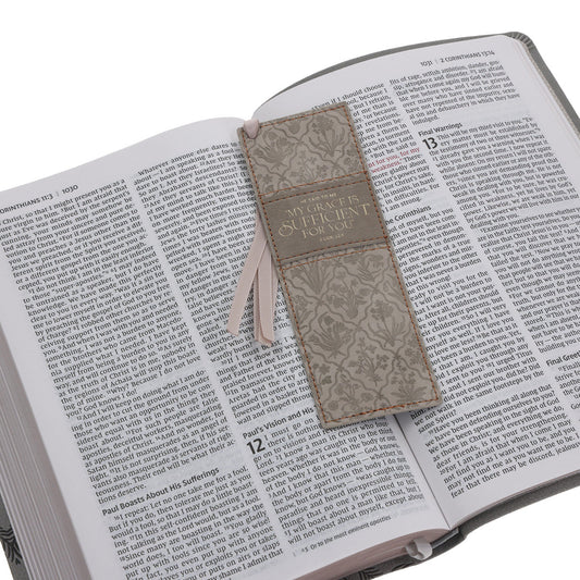 He Said to Me, My Grace Is Sufficient for You Faux Leather Bookmark