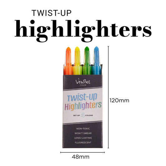Veritas Twist-Up Four-Piece Highlighter Set