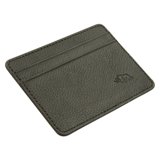 Genuine African Leather Darkest Brown Card And ID Holder