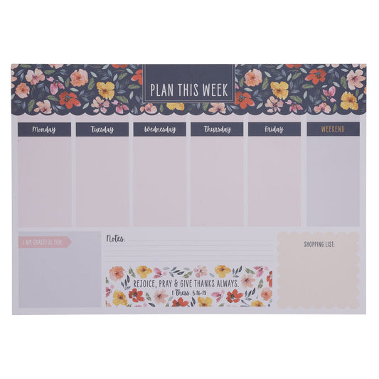 A3 Weekly Desk Planner - Rejoice, Pray and Give Thanks Always