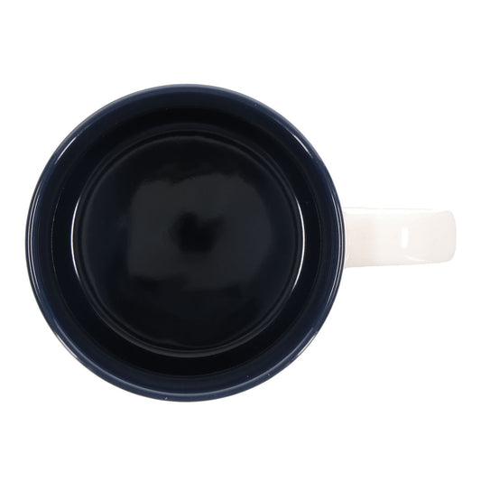 Love Floral Ceramic Mug with Navy Blue Interior