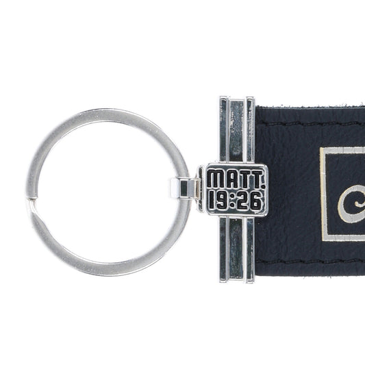 With God All Things Are Possible Genuine Leather Key Ring