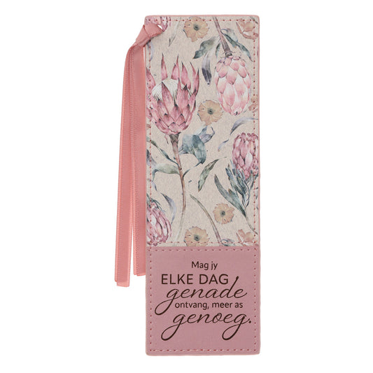 Mag Jy Elke Dag Genade Ontvang, Meer As Genoeg Afrikaans Faux Leather Bookmark