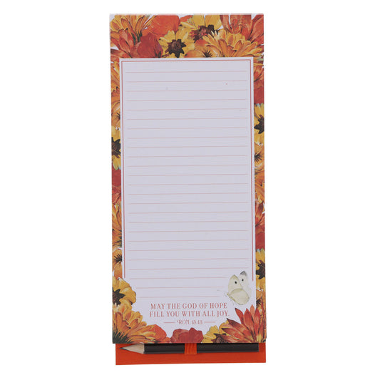 May the God of Hope Fill You with All Joy Magnetic Notepad with Pencil