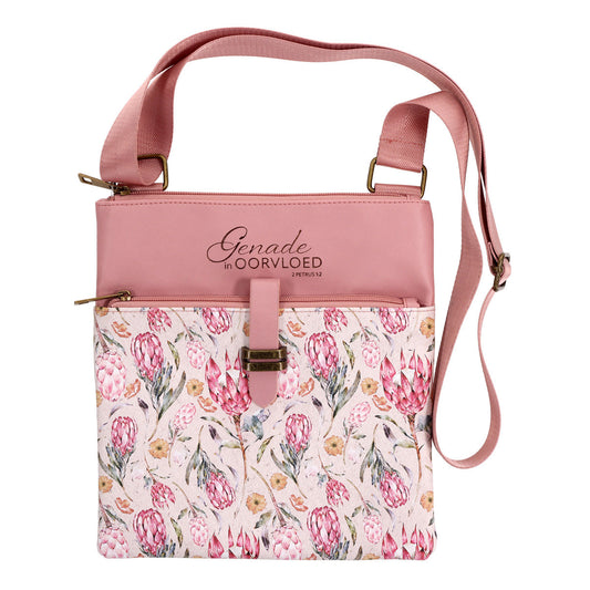 Genade in Oorvloed Fynbos Afrikaans Faux Leather Sling Bag