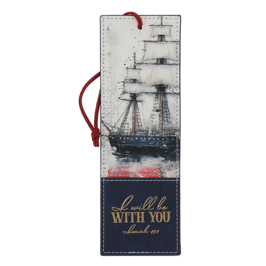 I Will Be with You Faux Leather Bookmark