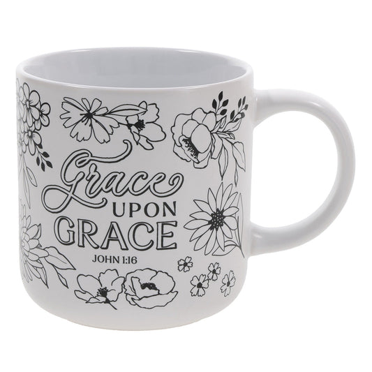 Grace upon Grace Ceramic Coloring Mug