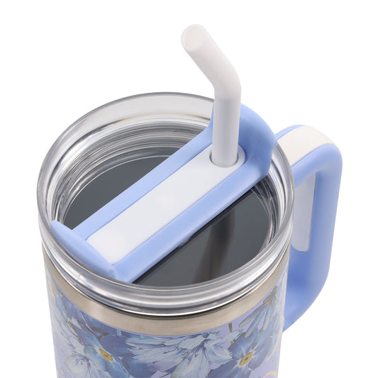 Pray to Him and He Will Hear You Large Stainless Steel Mug with Handle and Straw