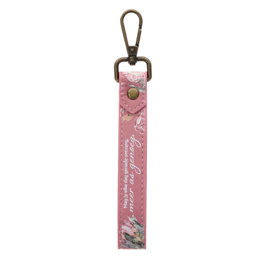 Mag Jy Elke Dag Genade Ontvang Afrikaans Faux Leather Wristlet Key Ring