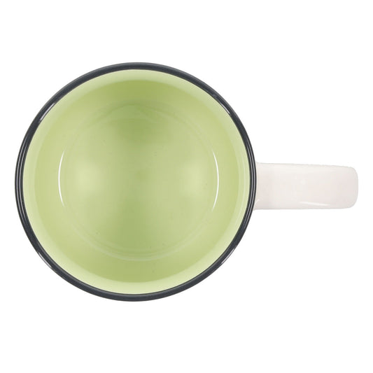 Give All Your Worries to Him Because He Cares for You Floral Ceramic Mug with Green Interior