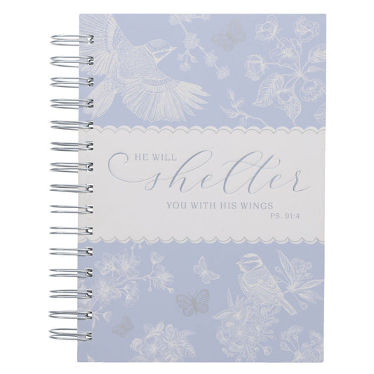 He will Shelter You with His Wings Hardcover Wirebound Journal