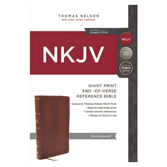 NKJV Brown Imitation Leather End-of-Verse Reference Holy Bible Comfort Giant Print