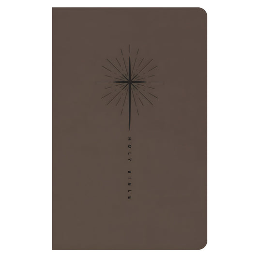 NLT Star Cross Taupe Imitation Leather Premium Gift Bible Red Letter