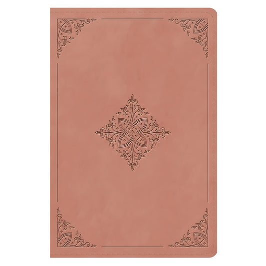 ESV Blush Rose Fleur-De-Lis Design Imitation Leather Personal Size Study Bible