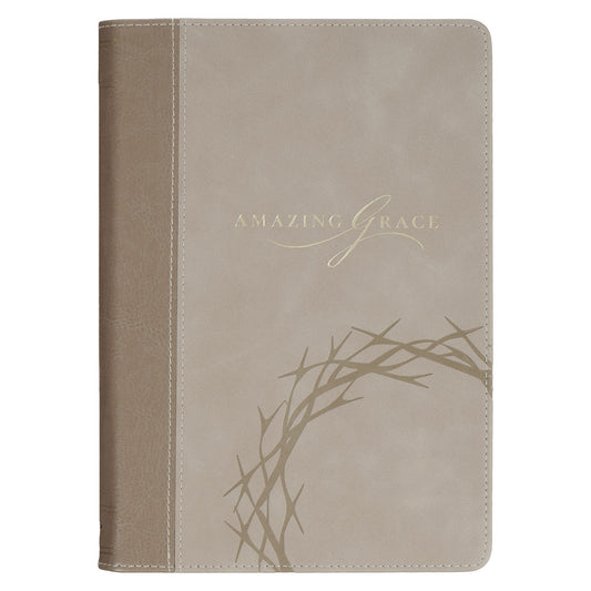 Amazing Grace Taupe Faux Leather Journal
