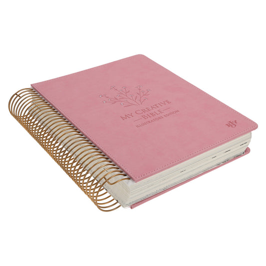 KJV Pink Spiral-Bound Hardcover Faux Leather My Creative Bible Illustrators Edition