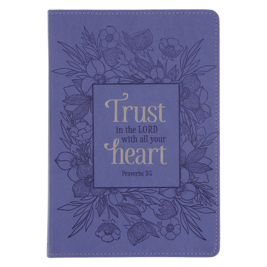 Trust in the Lord with All Your Heart Purple Faux Leather Journal