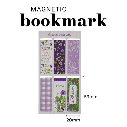 Blessed Blooming Flowers Six-Piece Magnetic Bookmark Set