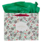 Merry Christmas Landscape Gift Bag with Plaid Gift Tag