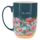 Be Still & Know Floral Teal Green Ceramic Mug