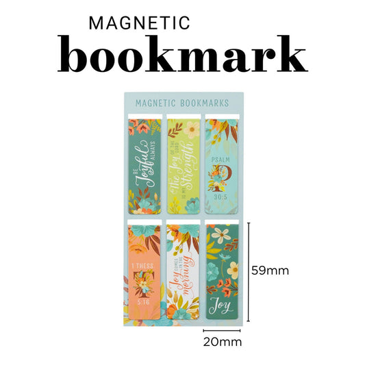 Cool Florals Six-Piece Magnetic Bookmark Set
