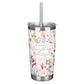 He Has Made Everything Beautiful In Its Time Floral Stainless Steel Travel Mug with Straw