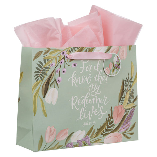 For I Know That My Redeemer Lives Landscape Gift Bag with Gift Tag