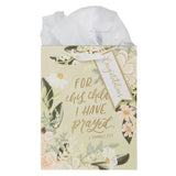 For This Child I Have Prayed Medium Gift Bag with Gift Tag