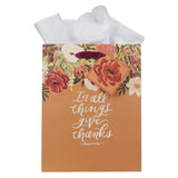 In All Things Give Thanks Medium Gift Bag with Gift Tag