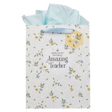 Thank You for Bee-Ing an Amazing Teacher Portrait Gift Bag with Gift Tag