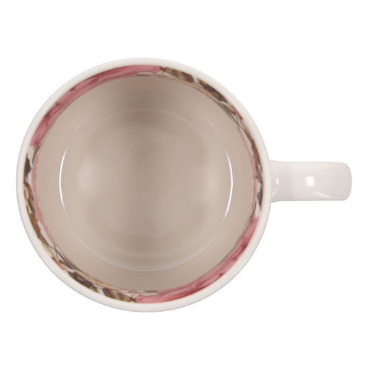 Be Strong and Courageous White Ceramic Mug with Floral Interior