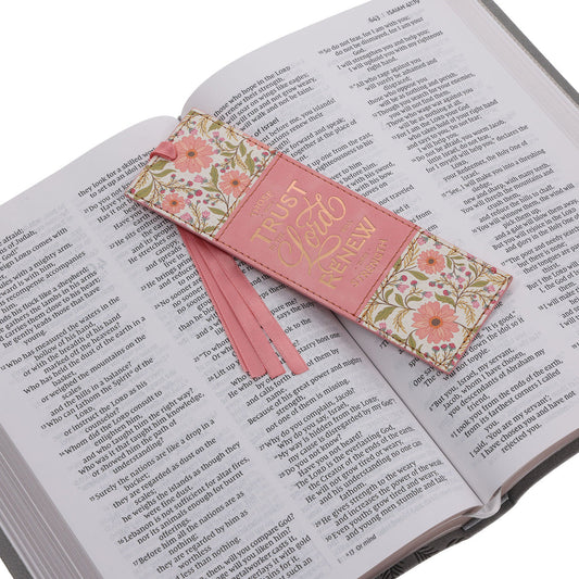 Those Who Trust in the Lord Will Renew Their Strength Faux Leather Bookmark