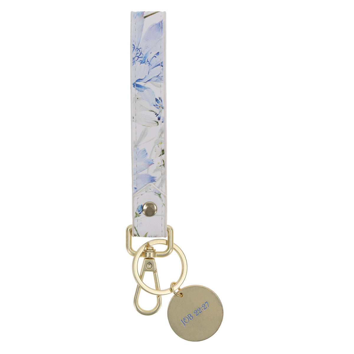 Pray Faux Leather Wristlet Keychain with Charm