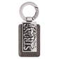 Be Strong and Courageous Metal and Faux Leather Keychain