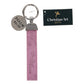 Be Still and Know Faux Leather Wristlet Keychain with Charm