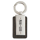 Man of God Metal and Faux Leather Keychain
