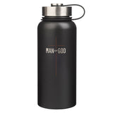 Man of God Black Stainless Steel Water Bottle