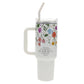 A Mother's Love Is Always in Bloom Large Stainless Steel Mug with Handle and Straw