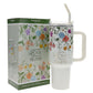 A Mother's Love Is Always in Bloom Large Stainless Steel Mug with Handle and Straw