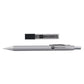 Bolton Flat Clicker Silver Clutch Pencil With Lead Refill In Acrylic Gift Box