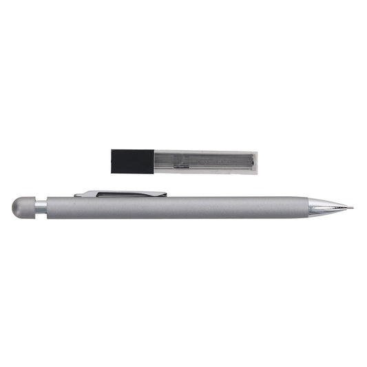 Bolton Round Clicker Silver Clutch Pencil With Lead Refill In Acrylic Gift Box