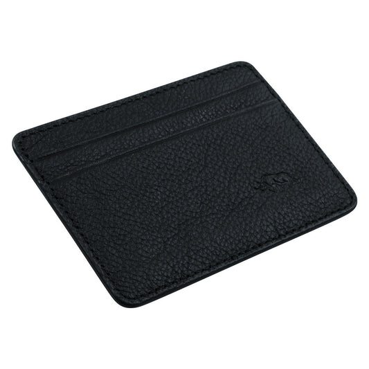 Genuine African Leather Matt Black Card And ID Holder