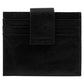 Genuine African Leather Gloss Black Wallet With Clip Closure