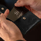 Genuine African Leather Gloss Black Wallet With Clip Closure