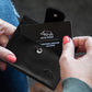 Genuine African Leather Gloss Black Wallet With Clip Closure