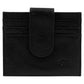 Genuine African Leather Gloss Black Wallet With Clip Closure