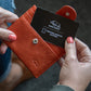 Genuine African Leather Orange Wallet With Clip Closure