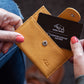 Genuine African Leather Yellow Wallet With Clip Closure