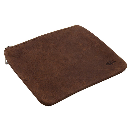 Genuine African Leather Medium Brown Coin Purse